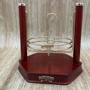 Chivas Regal Wood Advertising Bottle Holder Display Stand Cradle Swing RARE